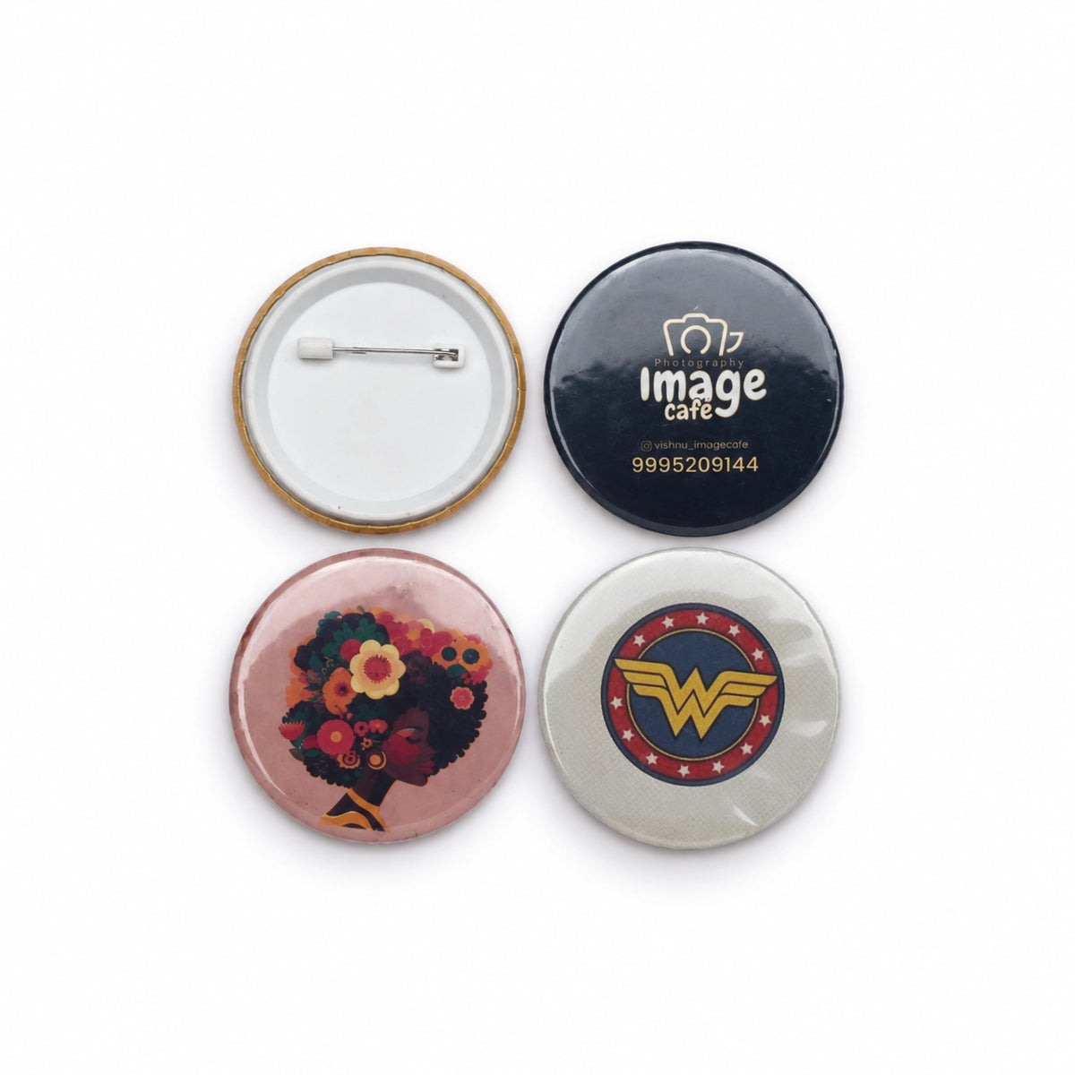 58mm button badges 4-piece pack front and back product shot