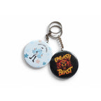 Custom photo keychain badges, two piece set